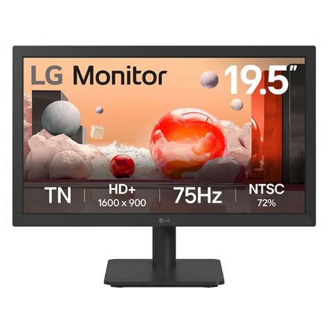 LG Essential 20" WSXGA TN Monitor 75Hz; 19,5" WSXGA (1600x900) TN Panel; 75Hz Refresh Rate; 250 Brightness [cd/m²]; Super Resolution+; 1x D-Sub/VGA; 1x HDMI port; Tilt Functionality; 75x75 VESA Mountable; 3 Year Carry-In Warranty